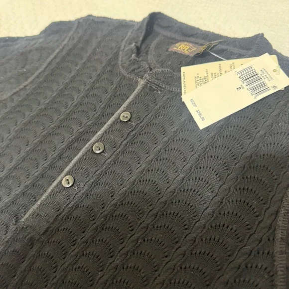 Ralph Lauren RRL lace knit Henley sweater - Picture 8 of 9